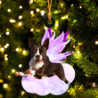 Boston Terrier and wings gift for her gift for him gift for Boston Terrier lover ornament