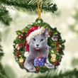 Russian Blue and Christmas gift for her gift for him gift for Russian Blue lover ornament