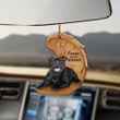 black Staffordshire Bull Terrier forever in my heart dog mom two sided ornament cus tjl