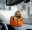 Sloth lovely pumpkin ornament