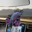 Dolphin purple rose two sided ornament