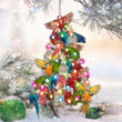 Parrot Lovely Tree Christmas 2 sides Ornament