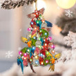 Parrot Lovely Tree Christmas 2 sides Ornament