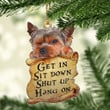 Yorkshire terrier get in yorkie lover two sided ornament P303 PANORPG0142