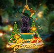 Pug Black Christmas Ornament