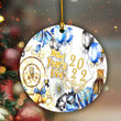 Happy New Year Blue Christmas Ornament