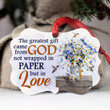 Pretty Vase Of Flower Aluminium Ornament - The Greatest Gift Came From God Wrapped In Love