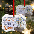 Pretty Vase Of Flower Aluminium Ornament - The Greatest Gift Came From God Wrapped In Love