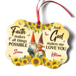 God Makes Me Love You - Cute Personalized Gnome Couple Aluminium Ornament