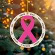 Breast Cancer Pink Ribbon Christmas Ornament