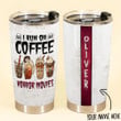 Personalized I Run On Coffee And Horror Movie Tumbler