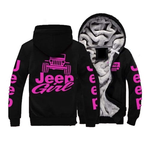 Jeep Girl Pink Fleece Zip Hoodie PAN3FZH0001