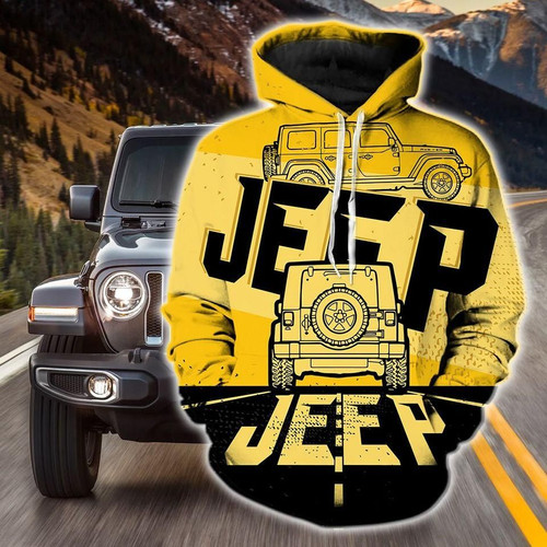 Yellow Jeep Hoodie 3D All Over Print PAN3HD0109