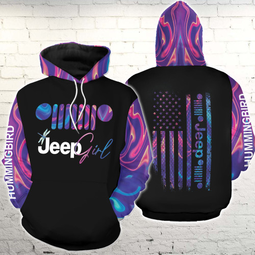 Personalized Custom Name Jeep Girl Holographic Pink And Black Hoodie 3D All Over Print PAN3HD0153