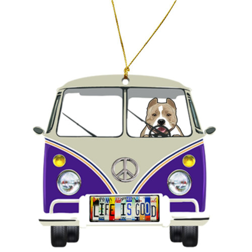Personalized Dog Lover Camping Hippie Van Ornament