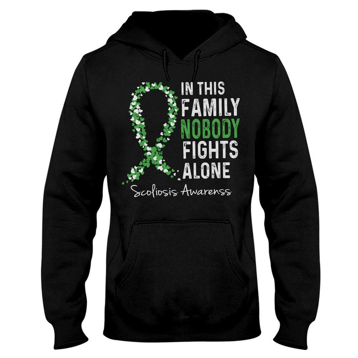 No One Fight Alone Scoliosis Awareness EZ20 3012 Hoodie