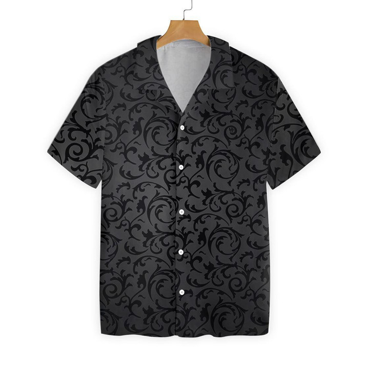Black And Grey Seamless Floral Goth Style EZ20 2610 Hawaiian Shirt