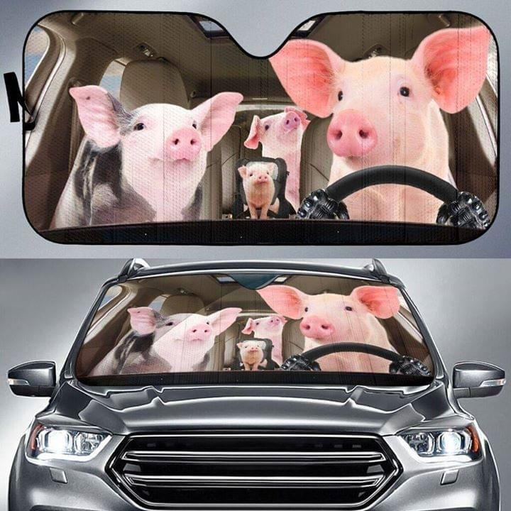 Funny Pig Driving Sunshade