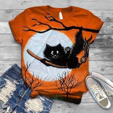 Halloween Gift Cat 3D Tshirt