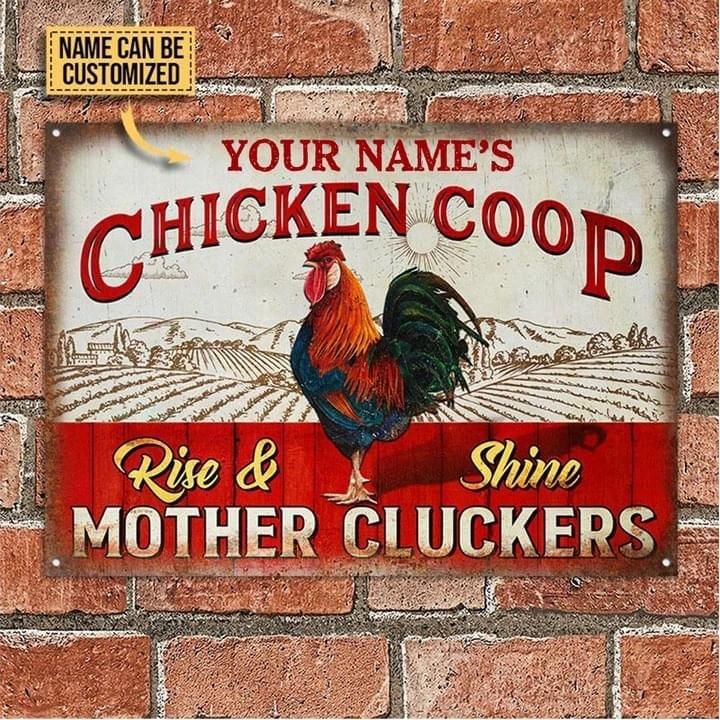 Personalized Chicken Coop Farm Metal Sign Mother Cluckers