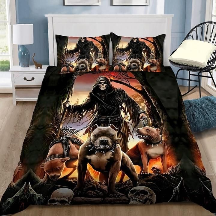 Witch Bull Terrier Halloween Bedding Set