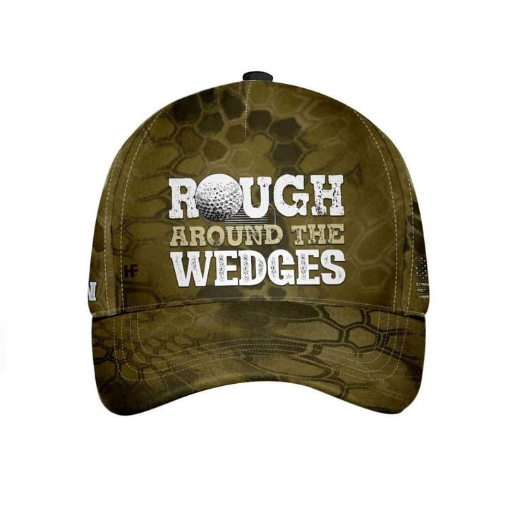 Rough Around The Wedges Hexagon Camouflage Personalized Custom Cap