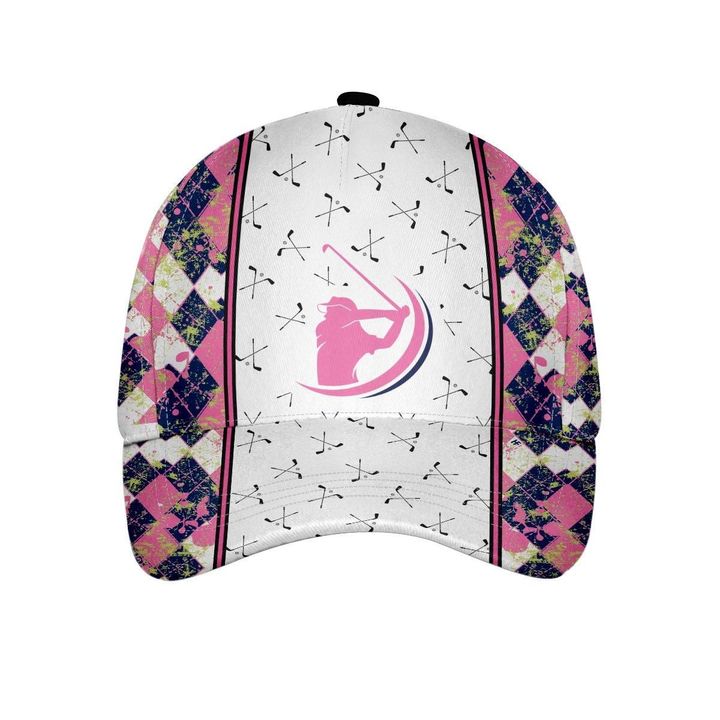 Trendy Pink Argyle Golf Girl Cap