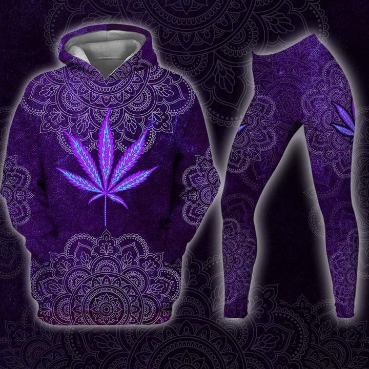 Cannabis Mandala Purple 3D Hoodie And Leggings PAN3DSET0072