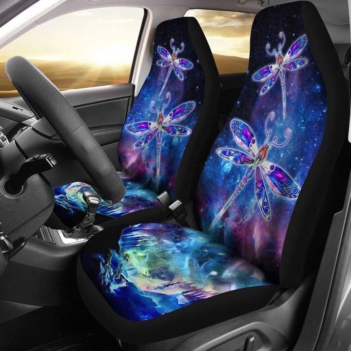 Sparkling Purple Dragonfly Car Seat Covers