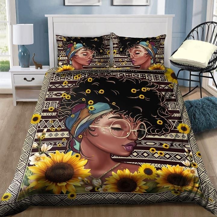 Sunflower African American Women Bedding Set