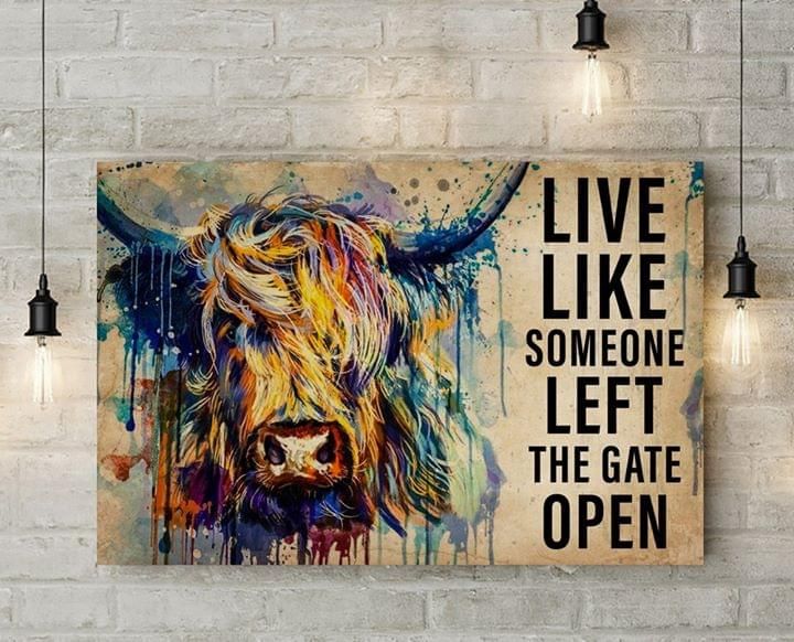 Horse Painting Colorful Canvas Wall Art Live Like Someone Left The Gate Open