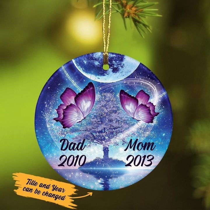 Personalized Galazy Sky Butterfly Couple Ornament
