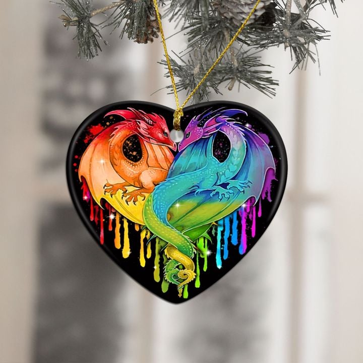 Couple Dragon LGBT Ornament