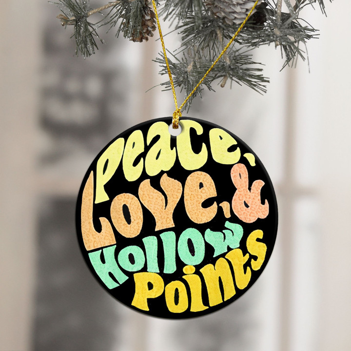 Peace Love Hollow & Points Ornament