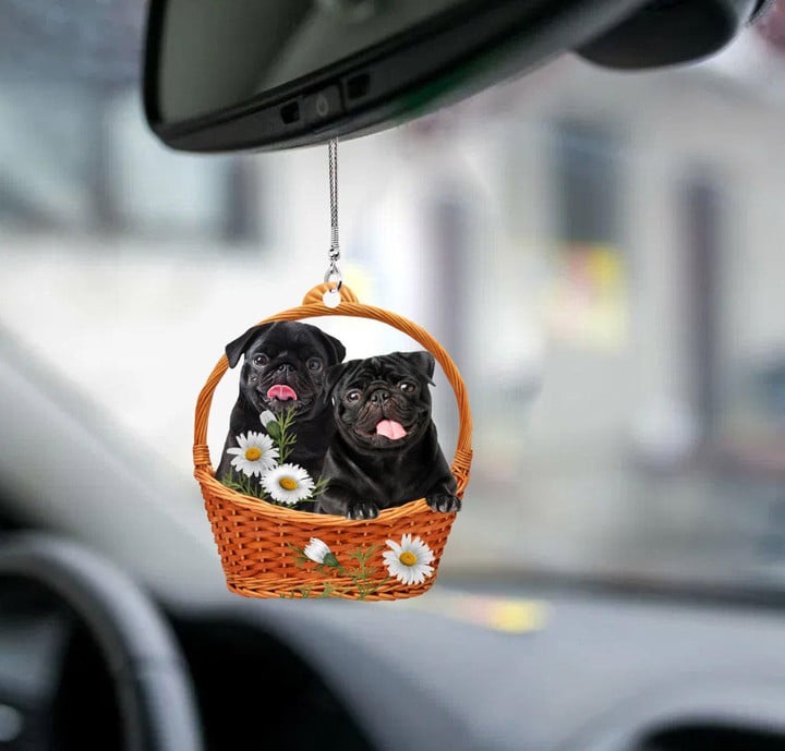 Black Pug God's Present Ornament