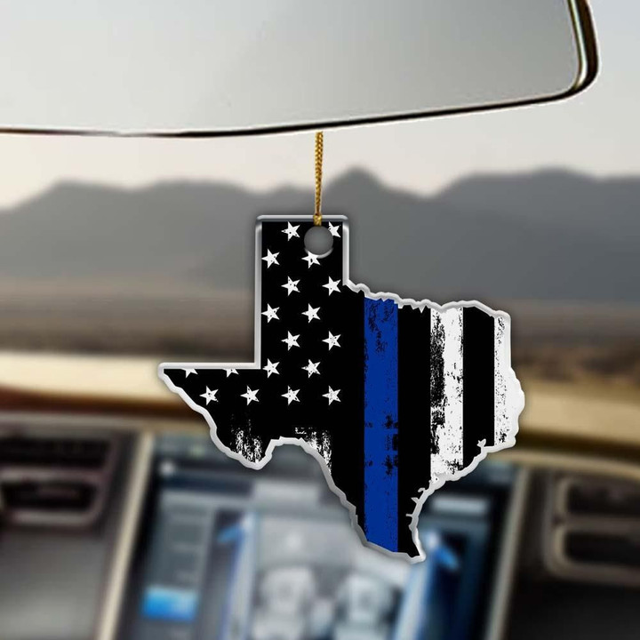 Texas thin blue line Ornament