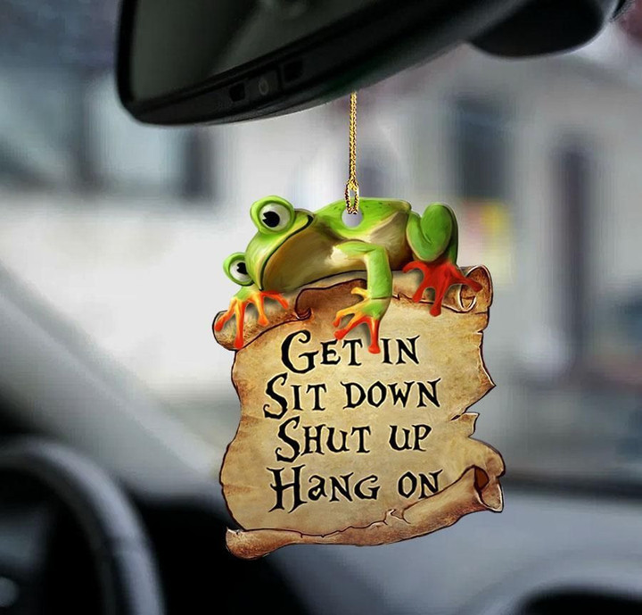 Frog Get in Sit down 2 sides Ornament