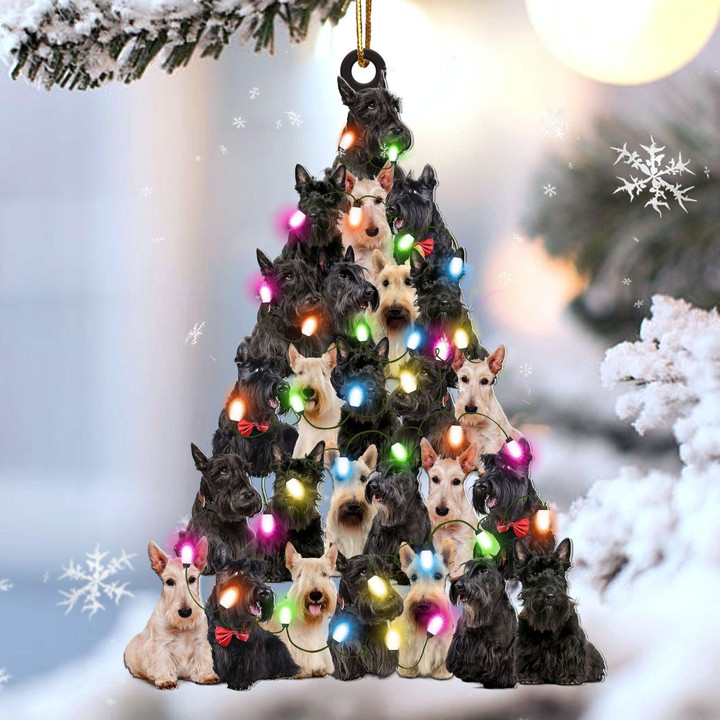 Scottish terrier Lovely Tree Christmas 2 sides Ornament