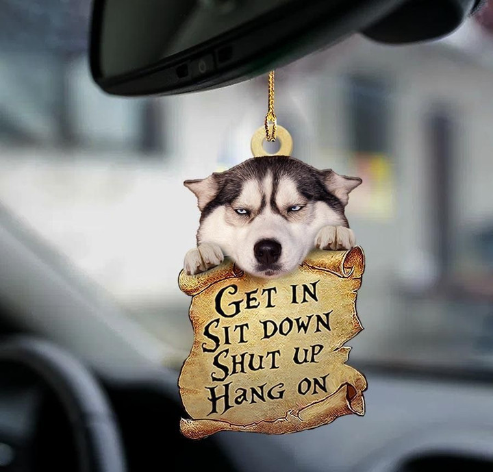 Siberian husky Get in Sit down 2 sides Ornament