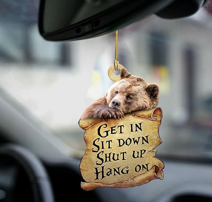Grizzly bear Get in Sit down 2 sides Ornament