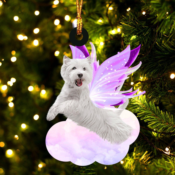 Westie and wings gift for her gift for him gift for Westie lover ornament
