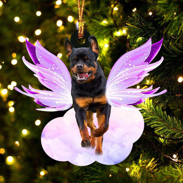 Rottweiler and wings gift for her gift for him gift for Rottweiler lover ornament