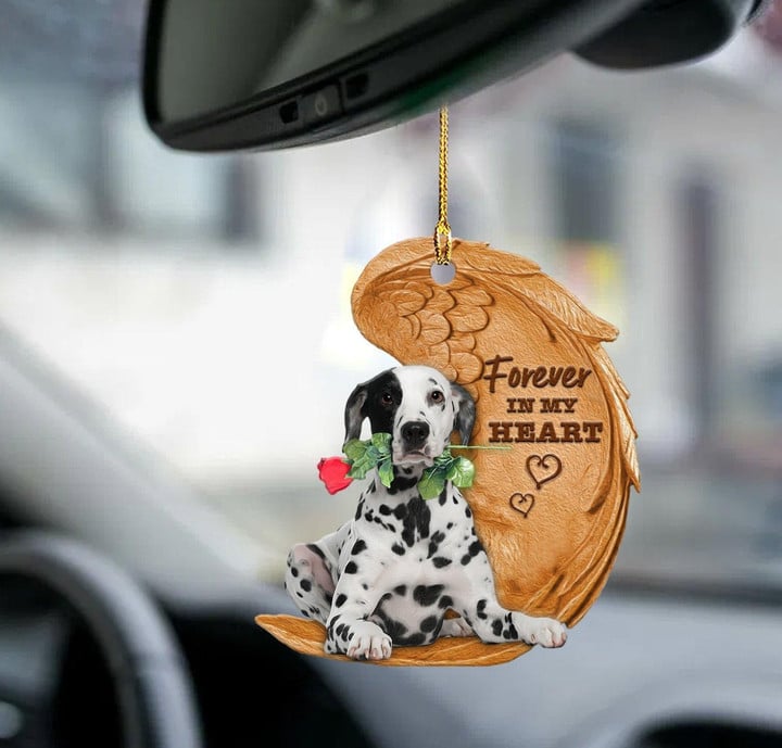 Dalmatian forever in my heart dalmatian lover dog mom two sided ornament