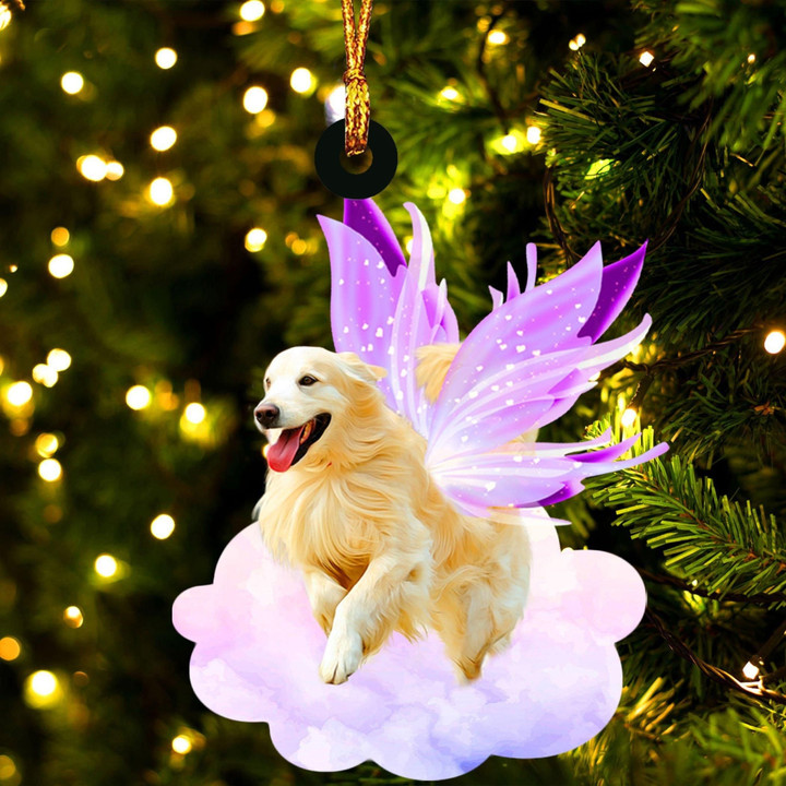 Golden Retriever and wings gift for her gift for him gift for Golden Retriever lover ornament