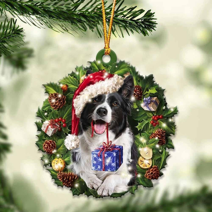 Border Collie and Christmas gift for her gift for him gift for Border Collie lover ornament