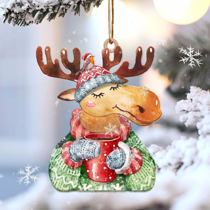 Moose sweet coffee gift for her gift for him gift for you gift for Moose lover ornament