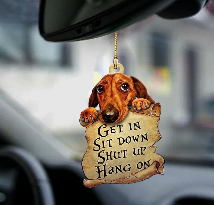 Dachshund get in doxie lover two sided ornament
