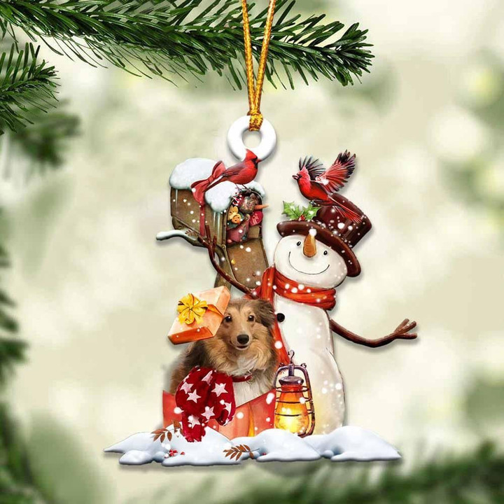 Sheltie and mailbox gift for her gift for him gift for Sheltie lover ornament cus 2