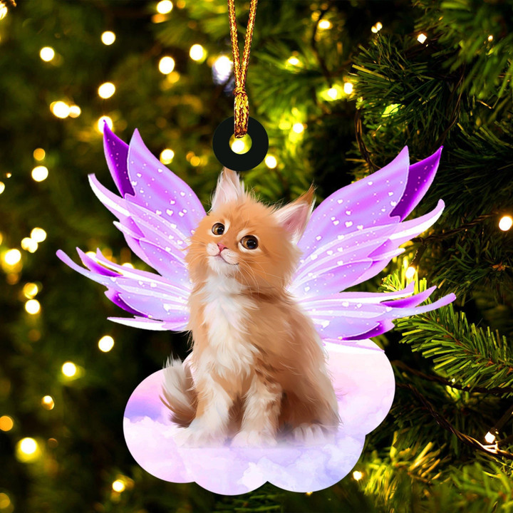 Maine Coon and wings gift for her gift for him gift for Maine Coon lover ornament