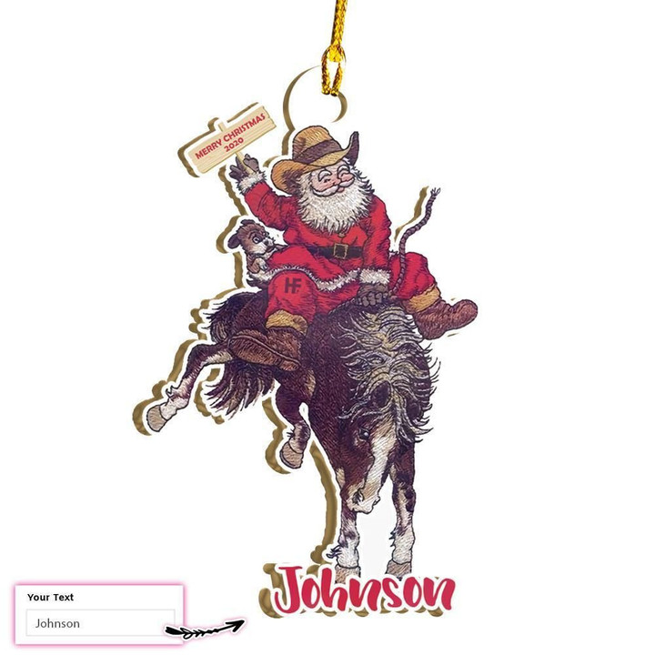 Santa Riding Horse Personalized Custom Ornament